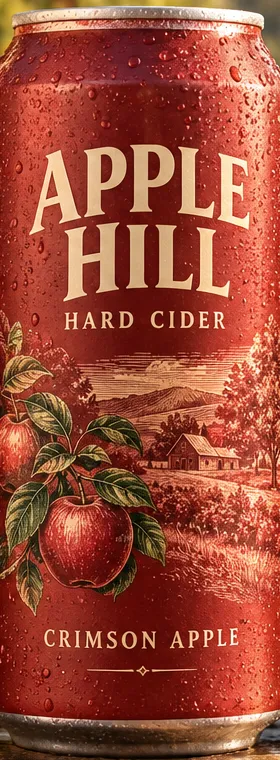 Crimson Apple can with an apple red label